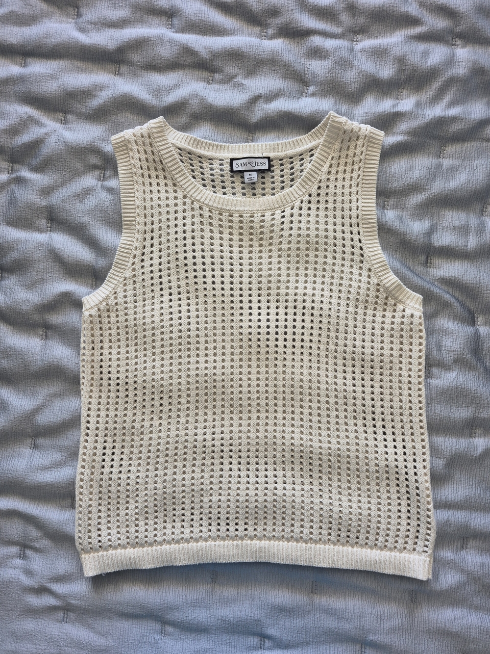 Cream Knit Sleeveless Tank